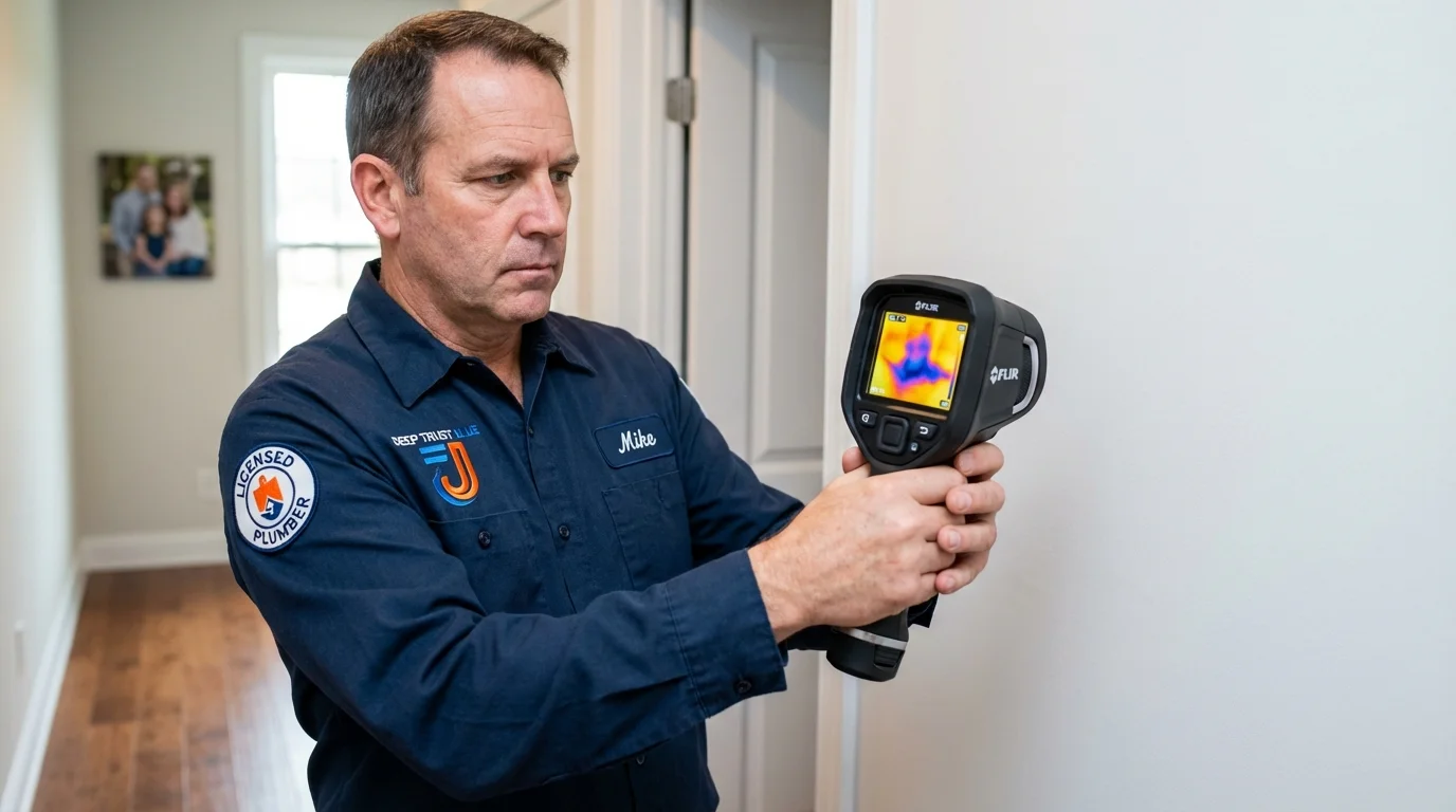 Thermal imaging leak detection by Johns Plumbing LLC in Stowe